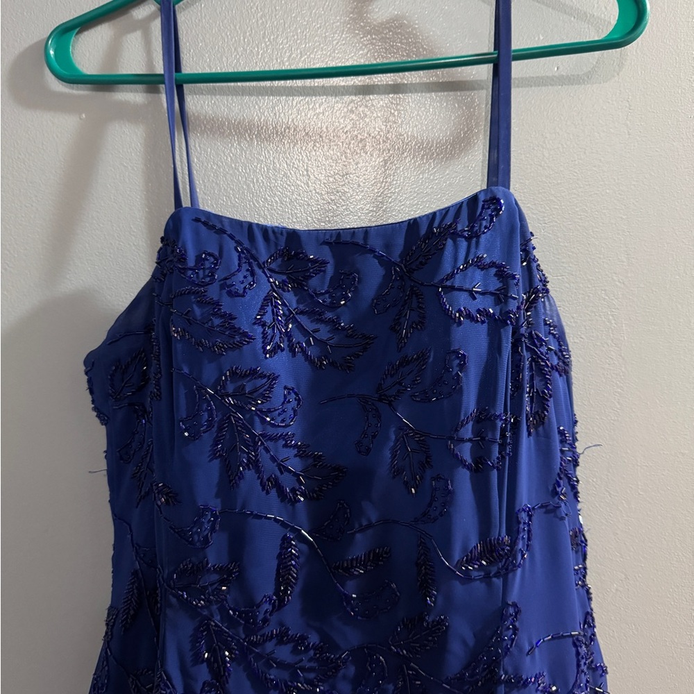 Elegant Blue Embroidered Dress